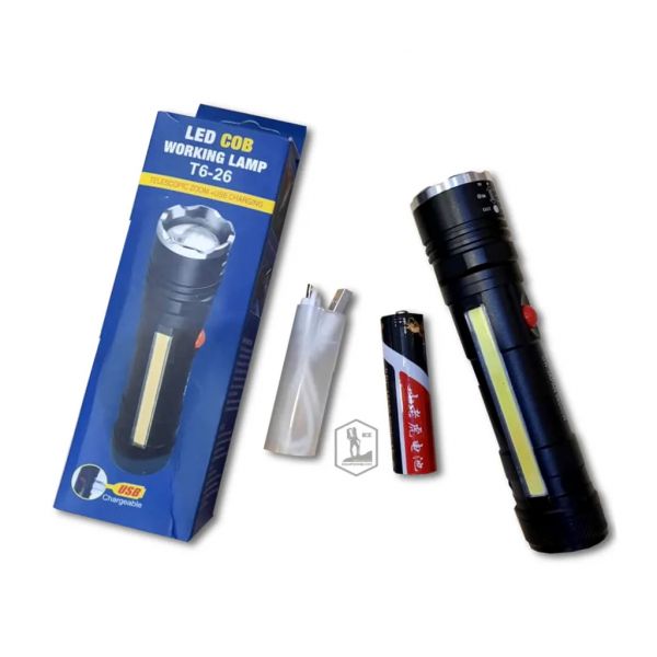 Ліхтар тактичний Police T6-26+T6+COB, ЗУ micro USB