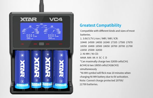 Зарядное устройство XTAR VC4