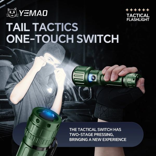 Ліхтар ручний YEMAO YM-A83 3KX50, АКБ 21700, кліпса, ЗП Type-C