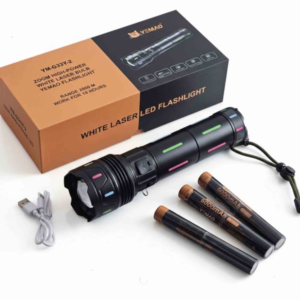 Фонарь YEMAO YM-G33Y-2 TG 40W с zoom, Power Bank и Type-C
