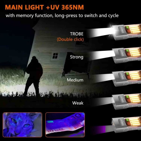 Фонарь YEMAO YM-M31-UV — компактный EDC фонарь с UV светом