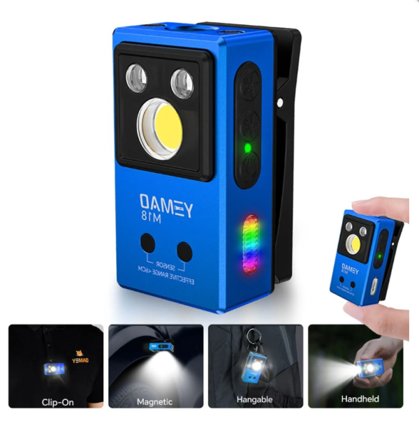 Фонарь YEMAO YM-M18 TG+2UV+SMD(RGB), Motion Sensor 