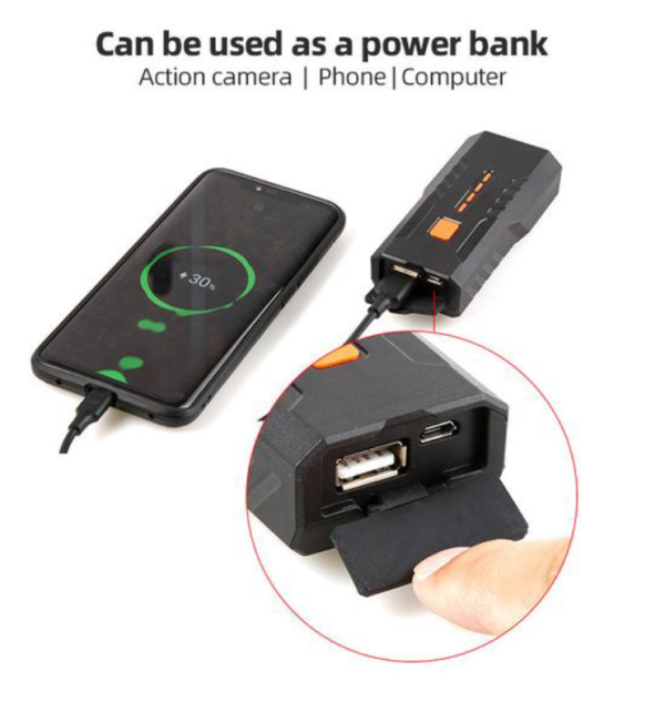 Велофара BC25S, 300LM, Waterproof, Power Bank, Li-Ion акумулятор,