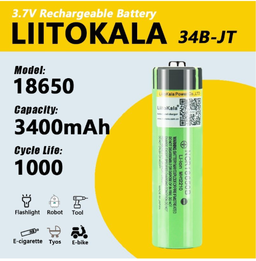 Акумулятор Liitokala NCR18650B 3400mAh-Button Top — фото 4