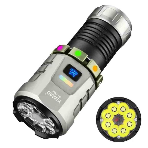Фонарь YEMAO F86X — 3300 люмен, магнитное основание, зарядка USB-C