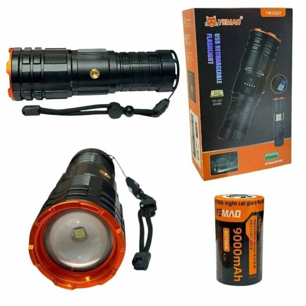 Ліхтарик YEMAO YM-G521 TG 30W, 1x40700, Power Bank, ЗУ Type-C, zoom