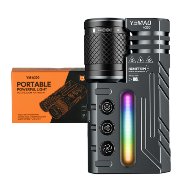 Фонарь YEMAO YM-A300-SFT12R+3x3535+RGB, Li-Ion аккумулятор