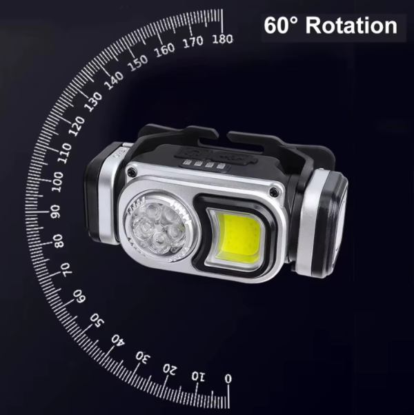 Фонарь налобный HX-T60-5SMD+COB(White+Red)